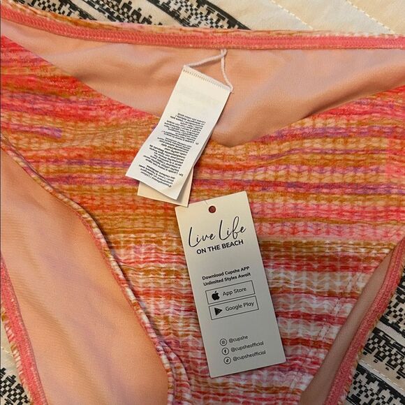 Cupshe Vibrant Striped Bikini Bottom    A - Picture 3 of 4